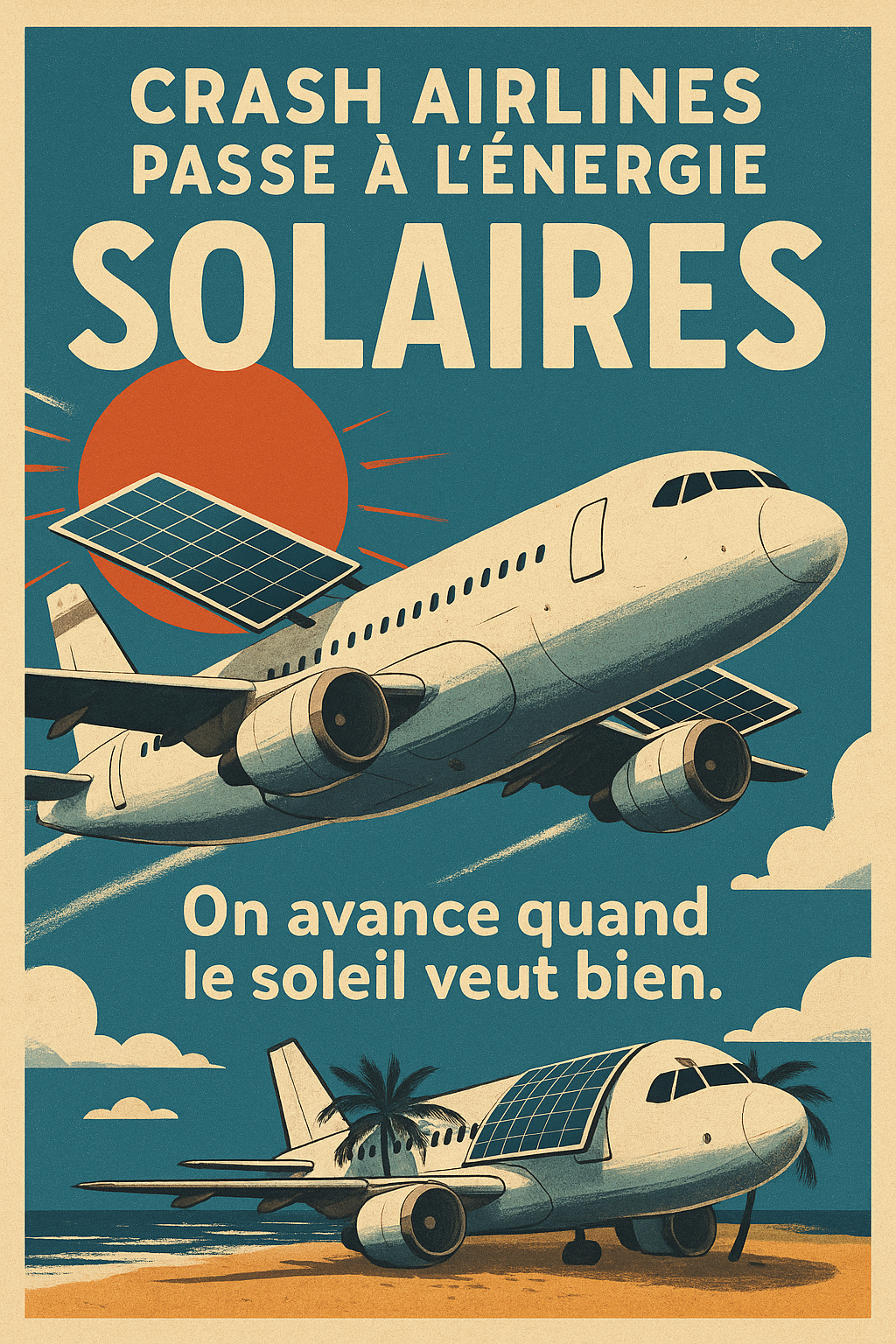 Illustration pour Crash Airlines dévoile ses moteurs solaires (en test par temps clair)