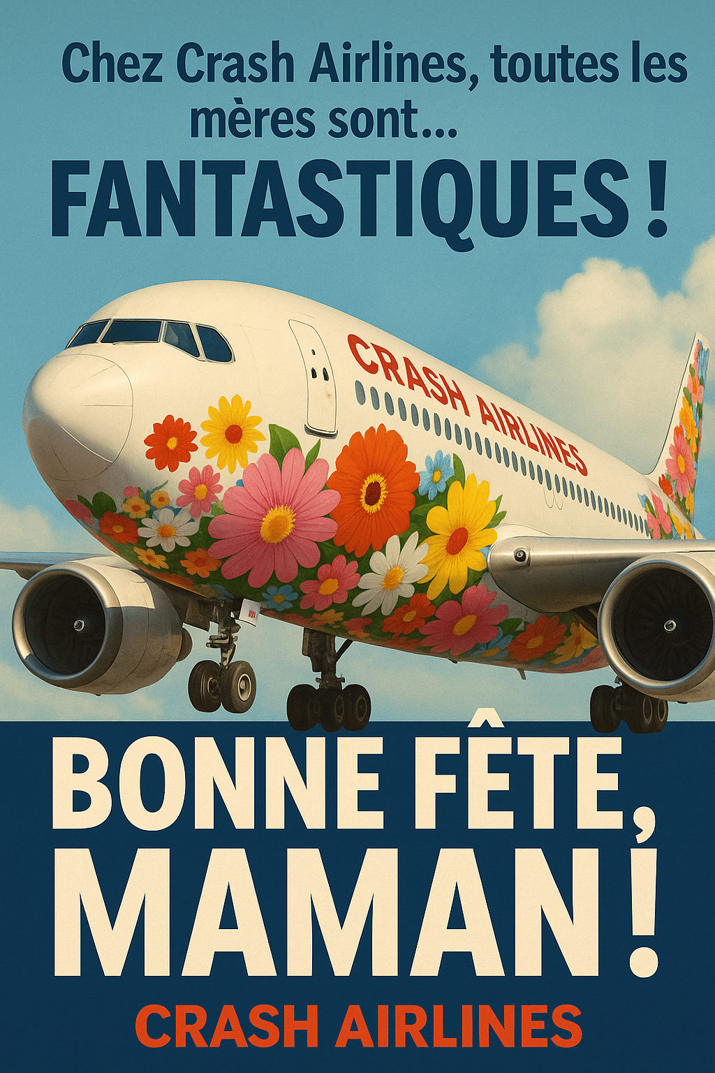 Illustration pour Crash Airlines rend hommage aux mamans courageuses (et légèrement paniquées)