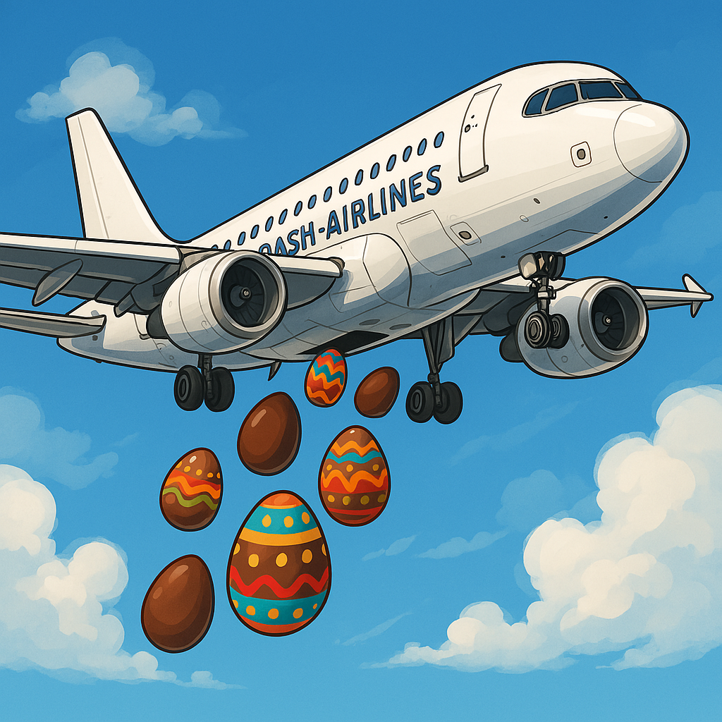 Illustration pour Crash Airlines fête Pâques à grande vitesse !
